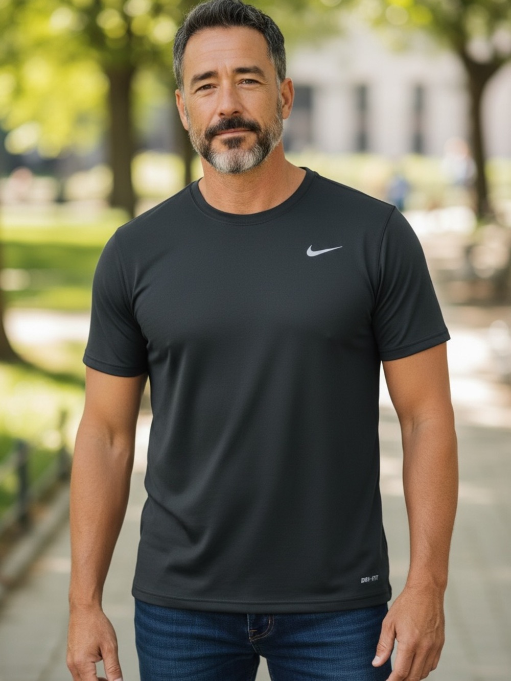 Nike Black Dri- FIT Short Sleeve Athletic Shirt w/logo Men’s Size Large